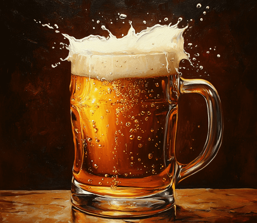 Bicchiere di birra su sfondo scuro, simbolo dell’intolleranza alla birra e delle possibili alternative alimentari.